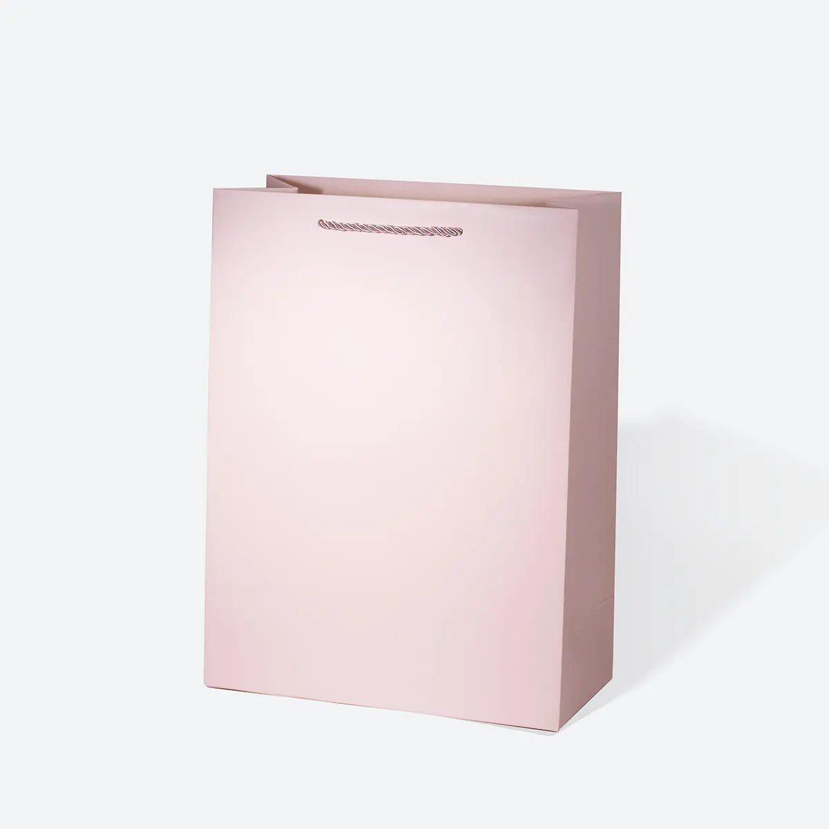 A4 Extra Shallow Pink Paper Gift Bag with Handle - Image 2