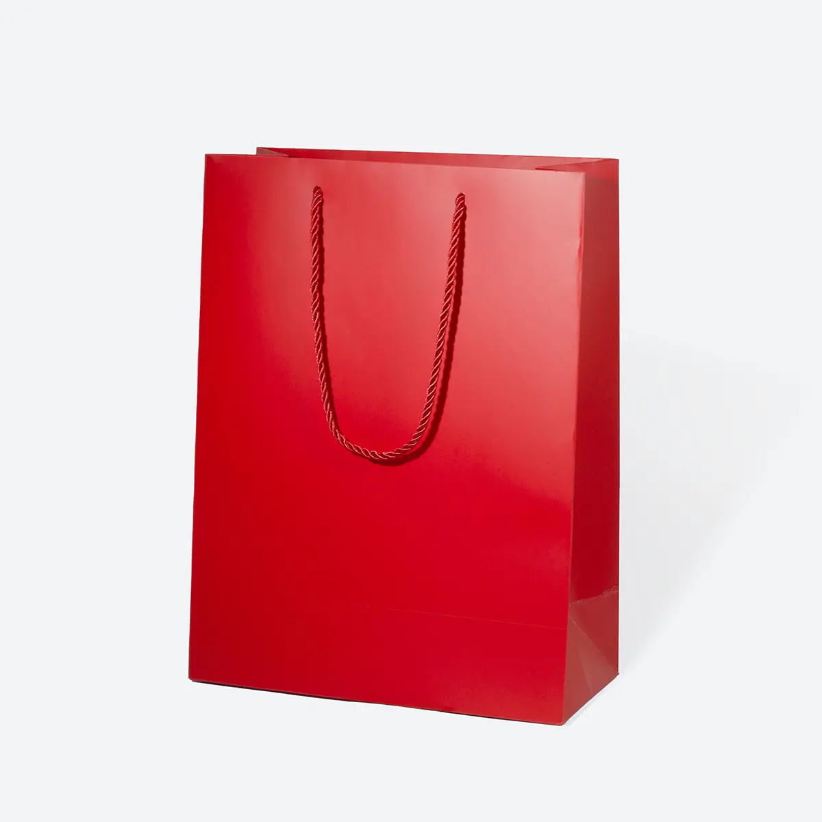 A4 Extra Shallow Red Paper Gift Bag with Handle
