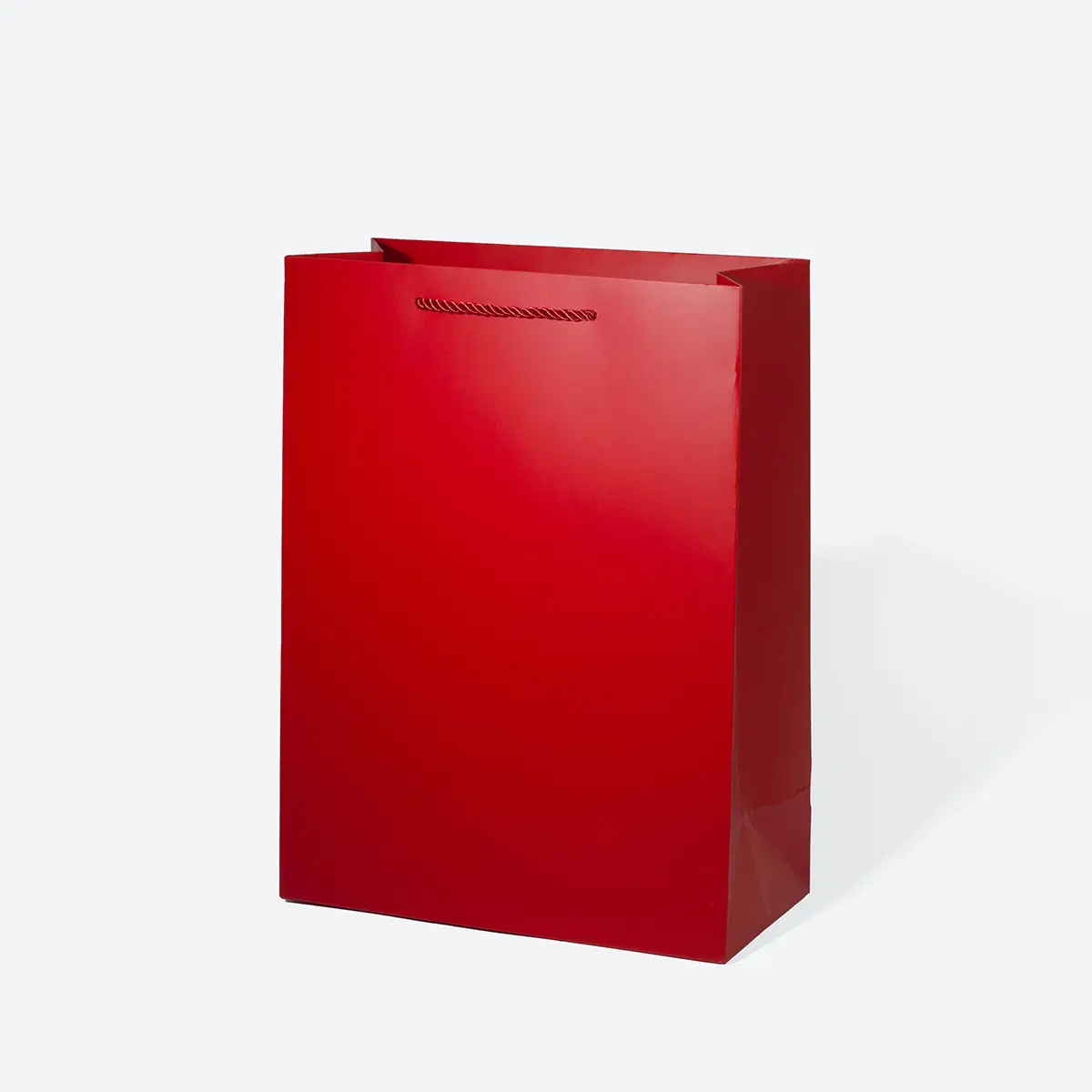 A4 Extra Shallow Red Paper Gift Bag with Handle - Image 2
