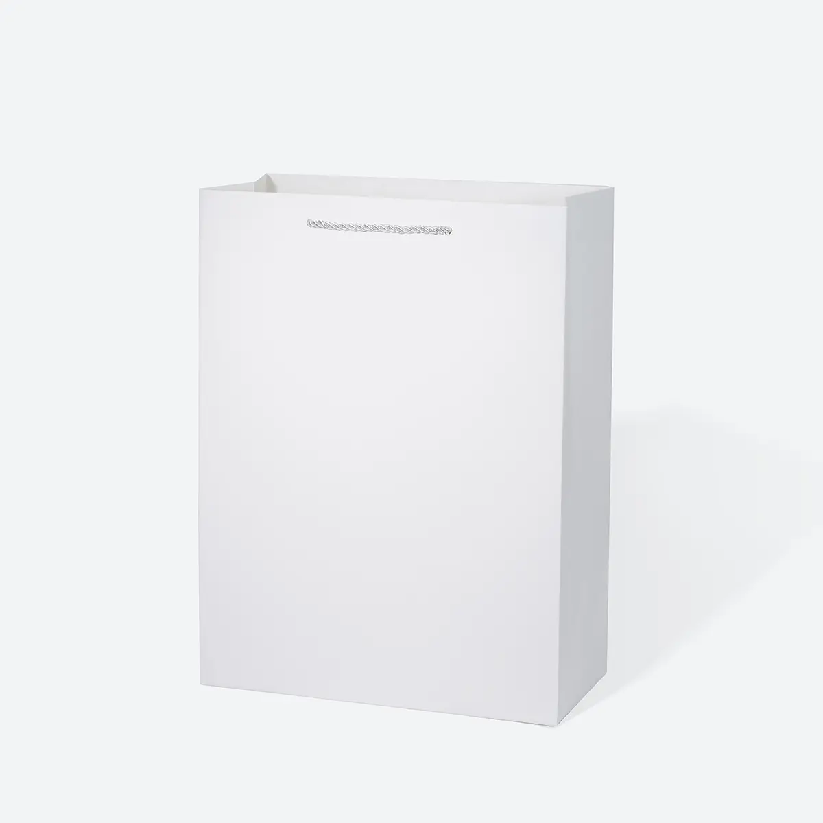A4 Extra Shallow White Paper Gift Bag with Handle - Image 2