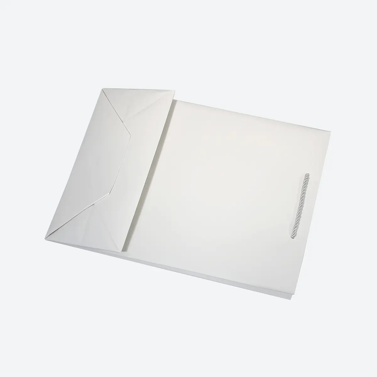 A4 Extra Shallow White Paper Gift Bag with Handle - Image 4