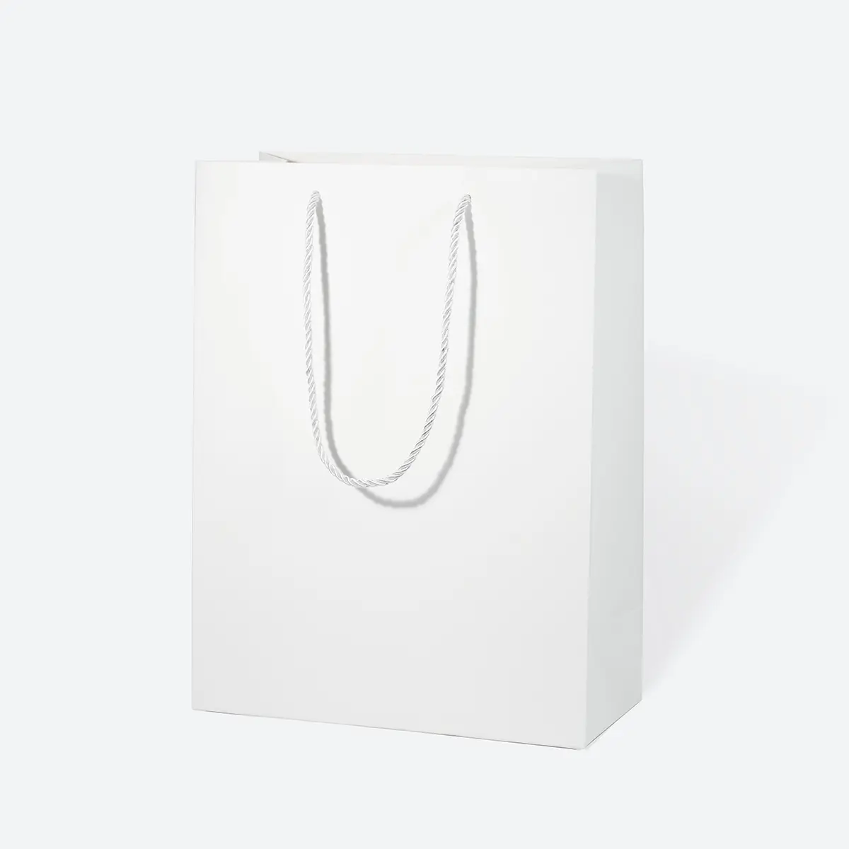 A4 Extra Shallow White Paper Gift Bag with Handle