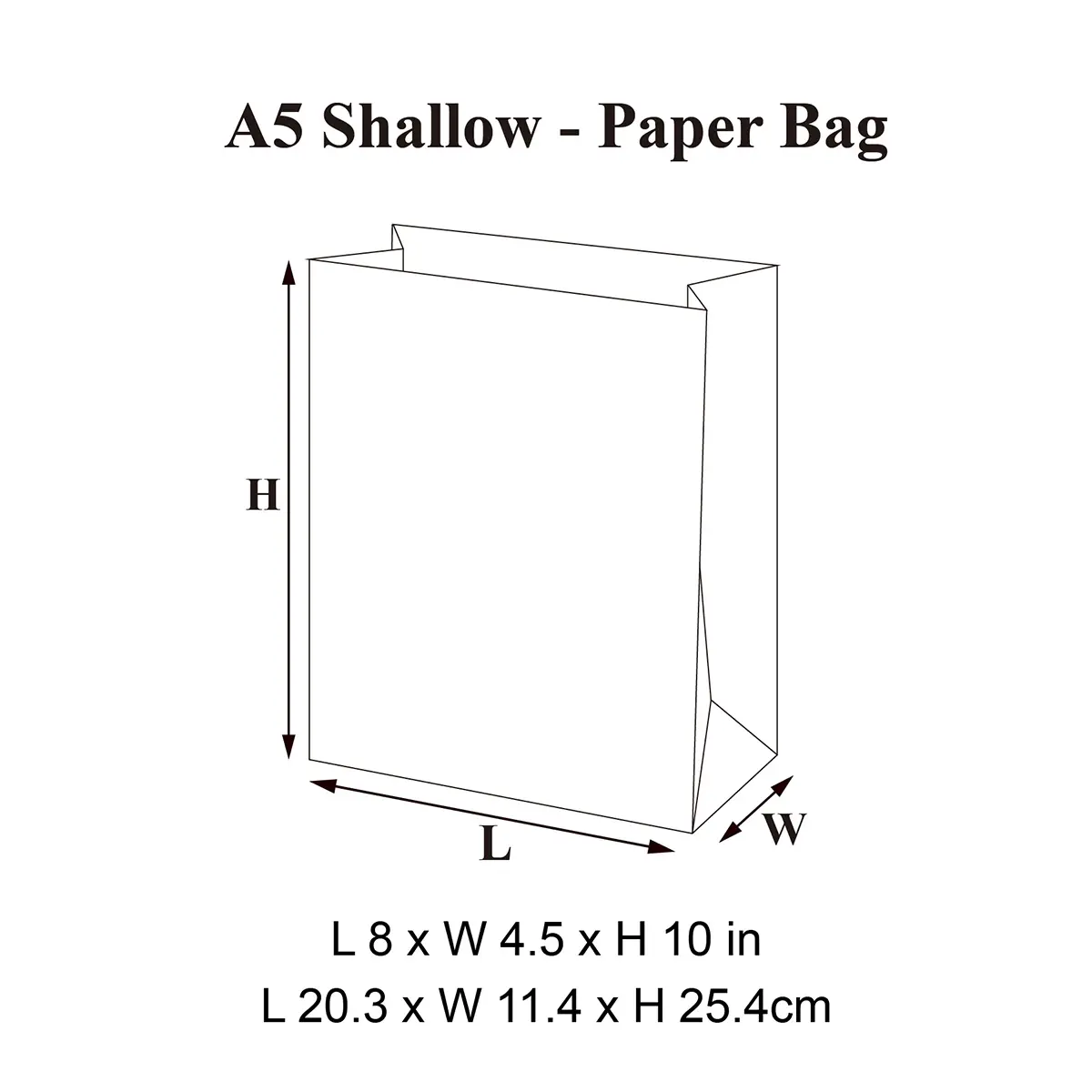 A5 Shallow Red Paper Gift Bag with Handle - Image 5