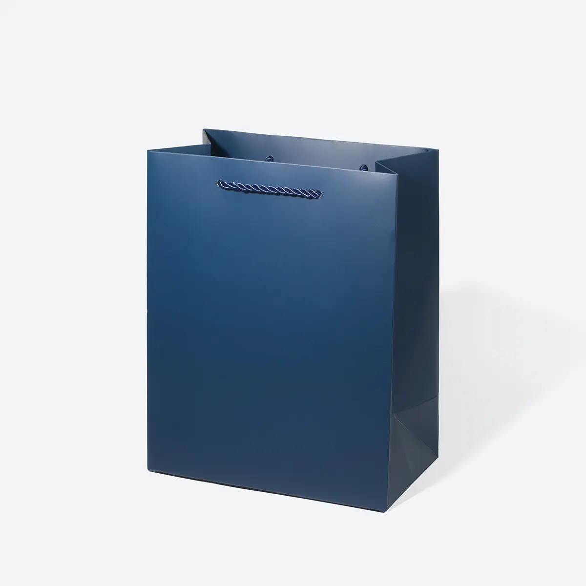 A5 Shallow Navy Blue Paper Gift Bag with Handle - Image 2