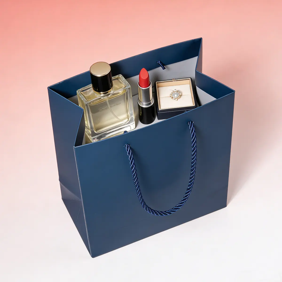 A5 Shallow Red Paper Gift Bag with Handle - Image 7