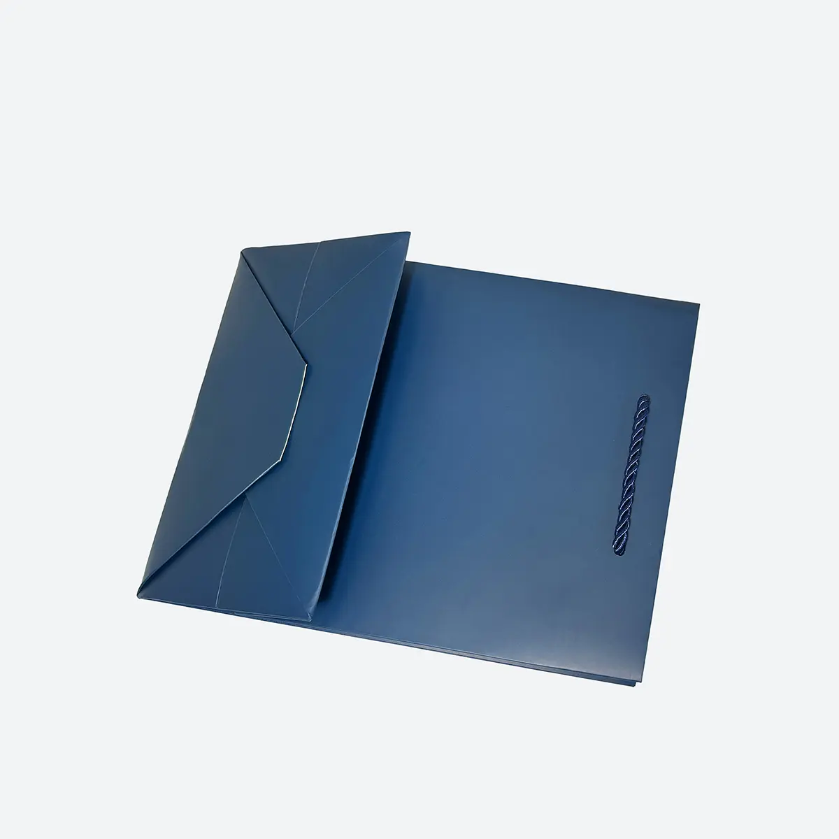 A5 Shallow Navy Blue Paper Gift Bag with Handle - Image 4