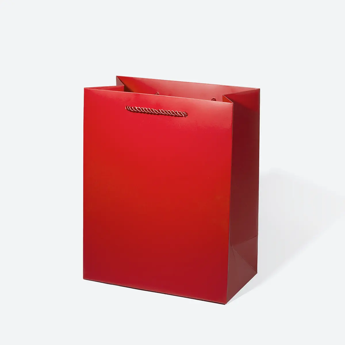 A5 Shallow Red Paper Gift Bag with Handle - Image 2