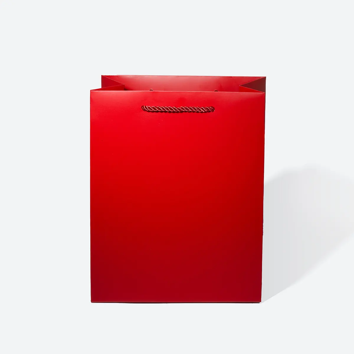 A5 Shallow Red Paper Gift Bag with Handle - Image 3