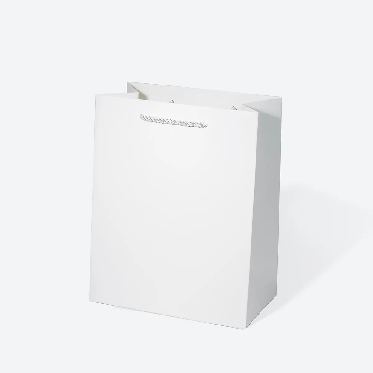 A5 Shallow White Paper Gift Bag with Handle - Image 2