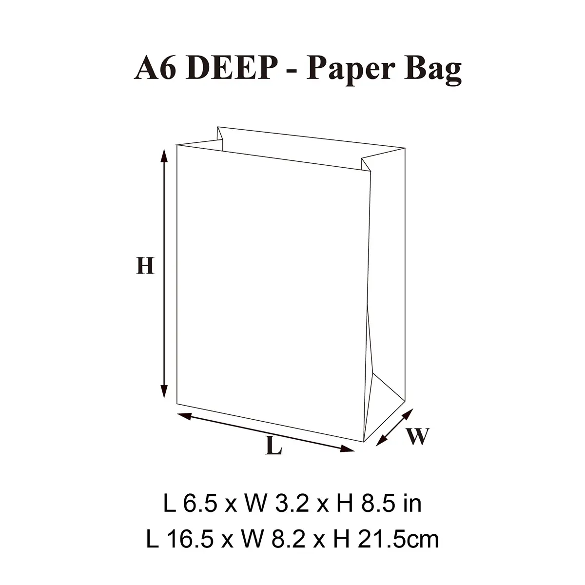 A6 Deep Black Paper Gift Bag with Handle - Image 5