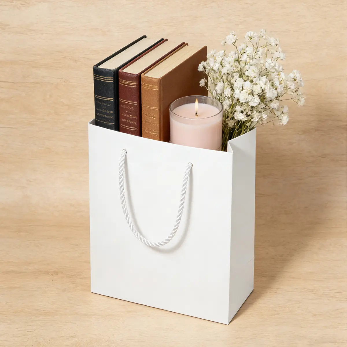 A6 Deep Black Paper Gift Bag with Handle - Image 7