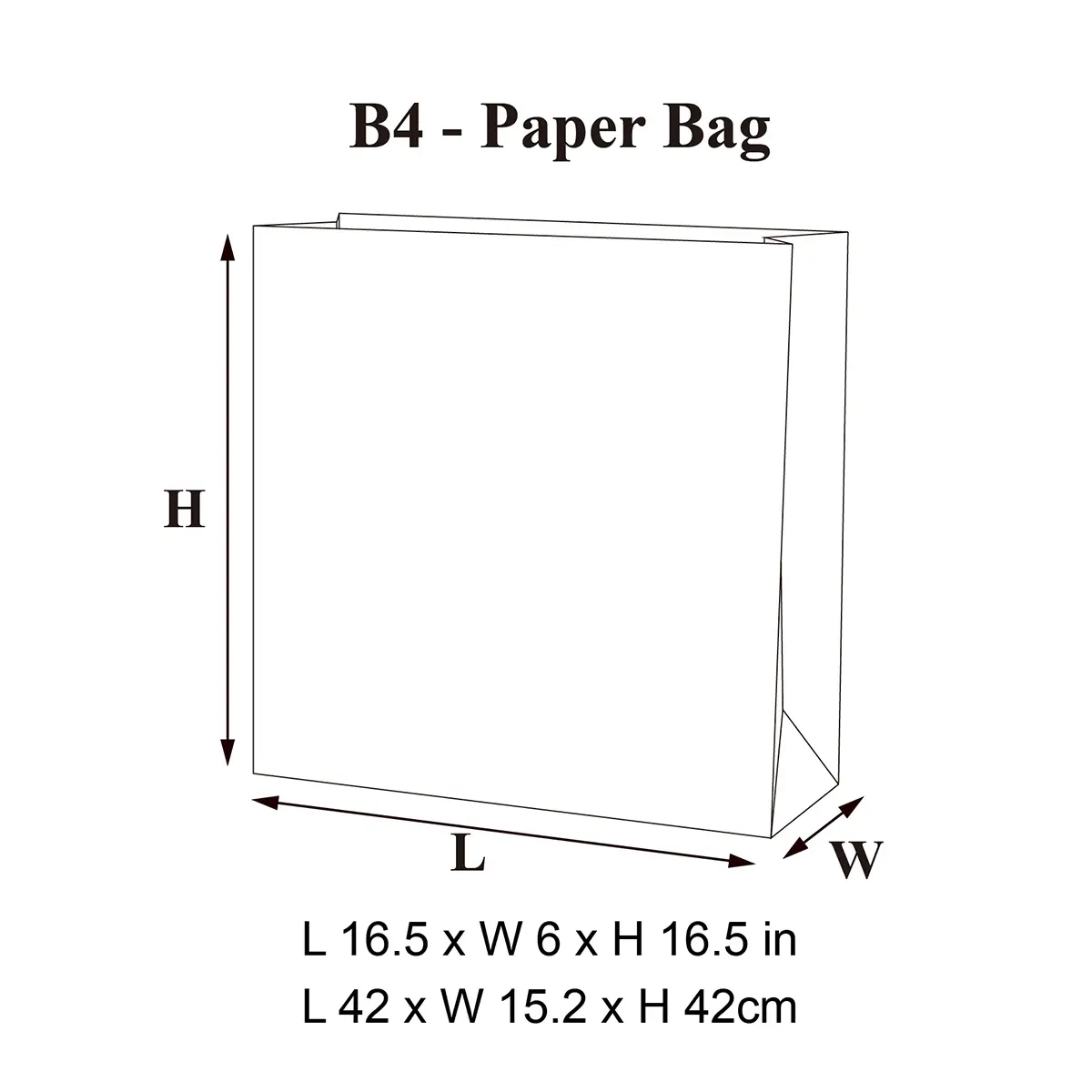 B4 Black Paper Gift Bag with Handle - Image 4