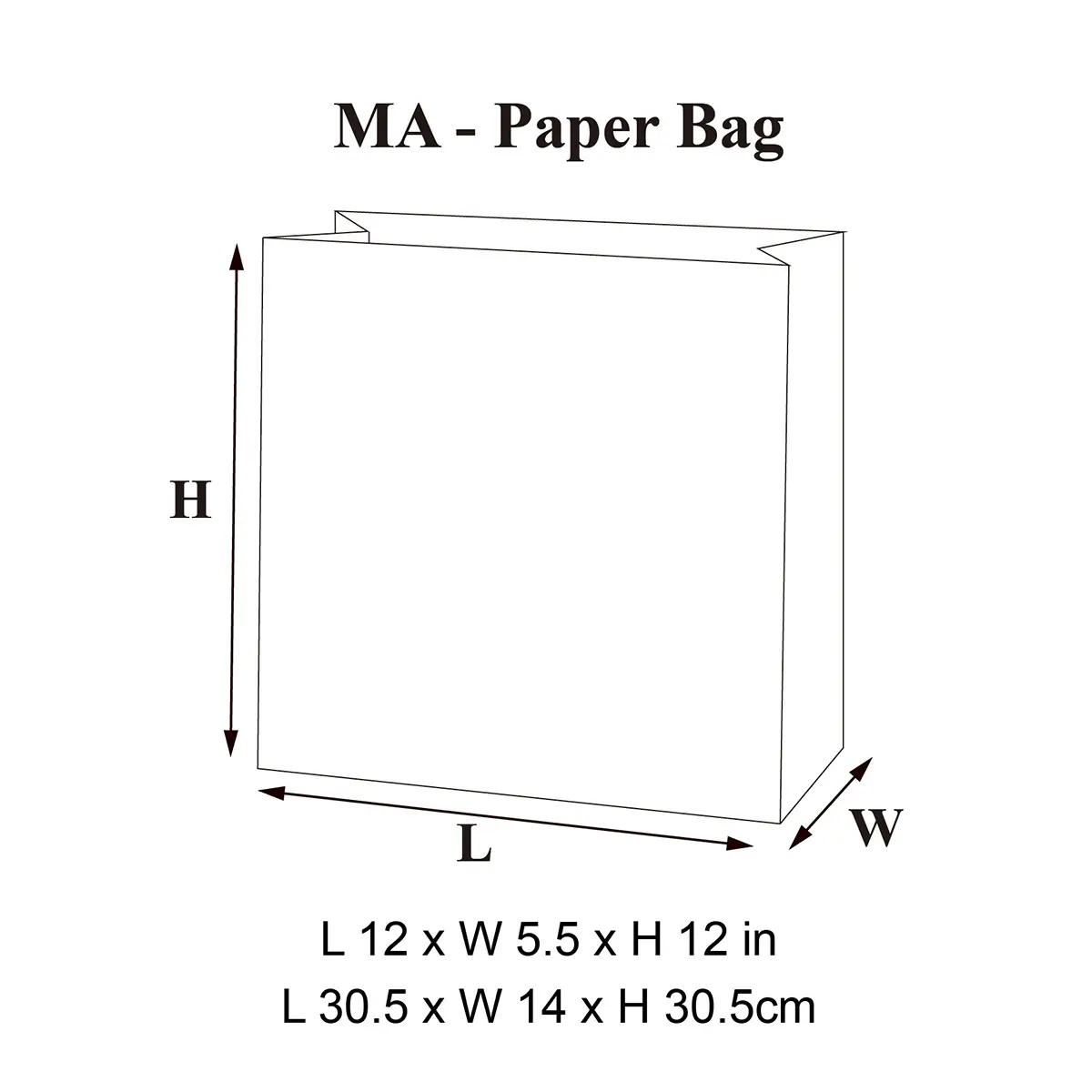 MA White Paper Gift Bag with Handle - Image 4