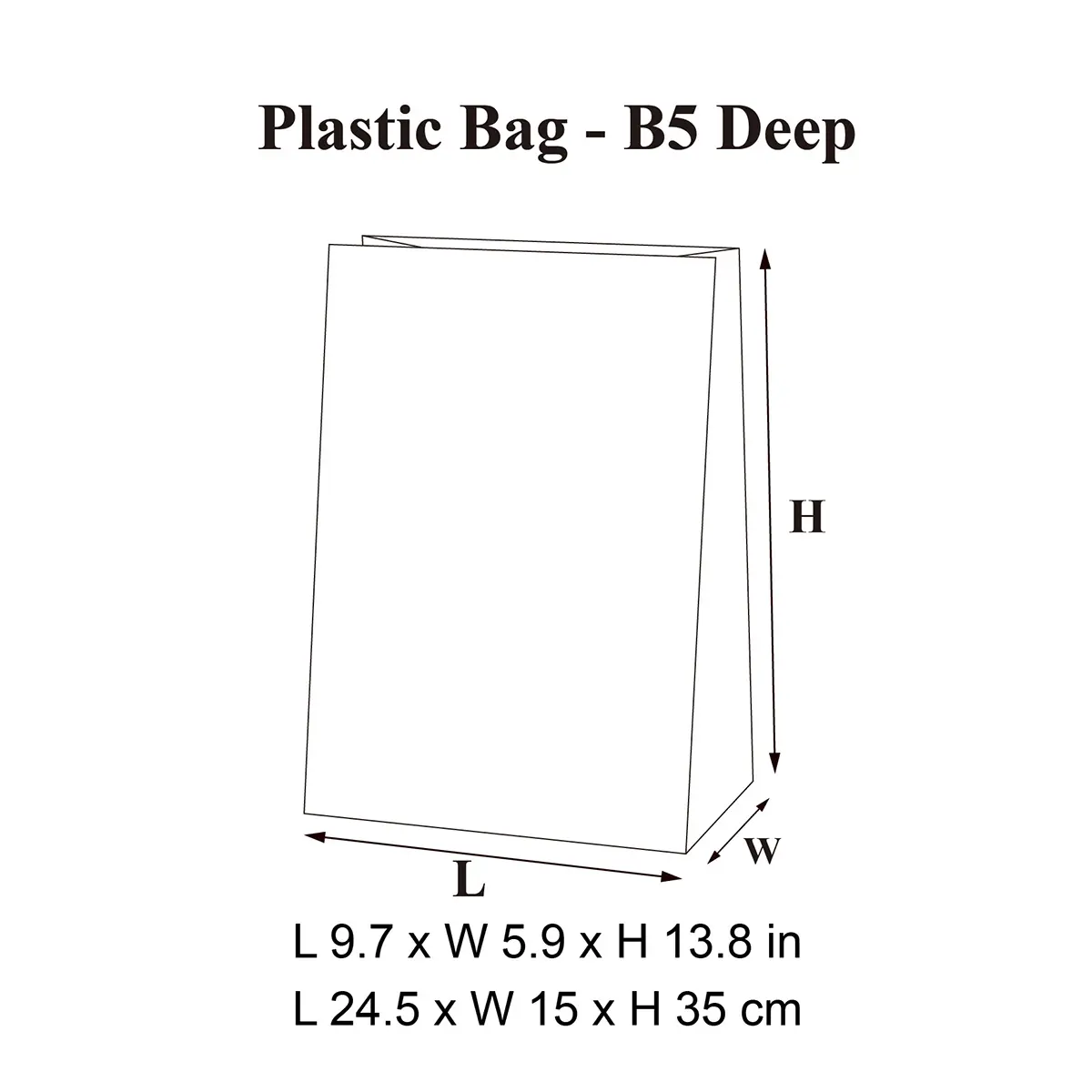 B5 Deep Clear Plastic Rope Handle Gift Bag with White Border - Image 3