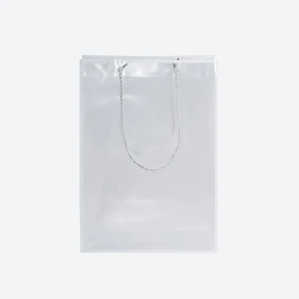 B5 Deep Clear Plastic Rope Handle Gift Bag with White Border - Image 2