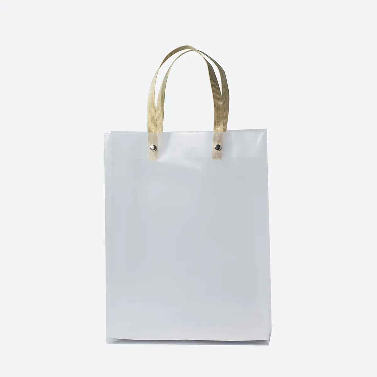 C5 Deep Frosted Plastic Gift Bag with Flat Paper Handle - Image 2