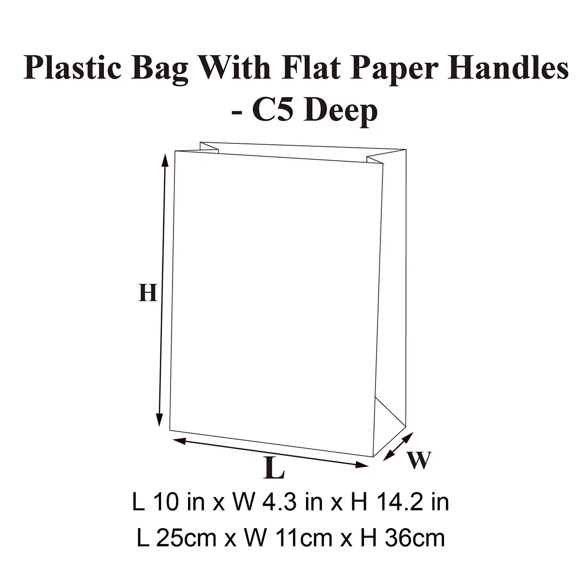 C5 Deep Frosted Plastic Gift Bag with Flat Paper Handle - Image 3