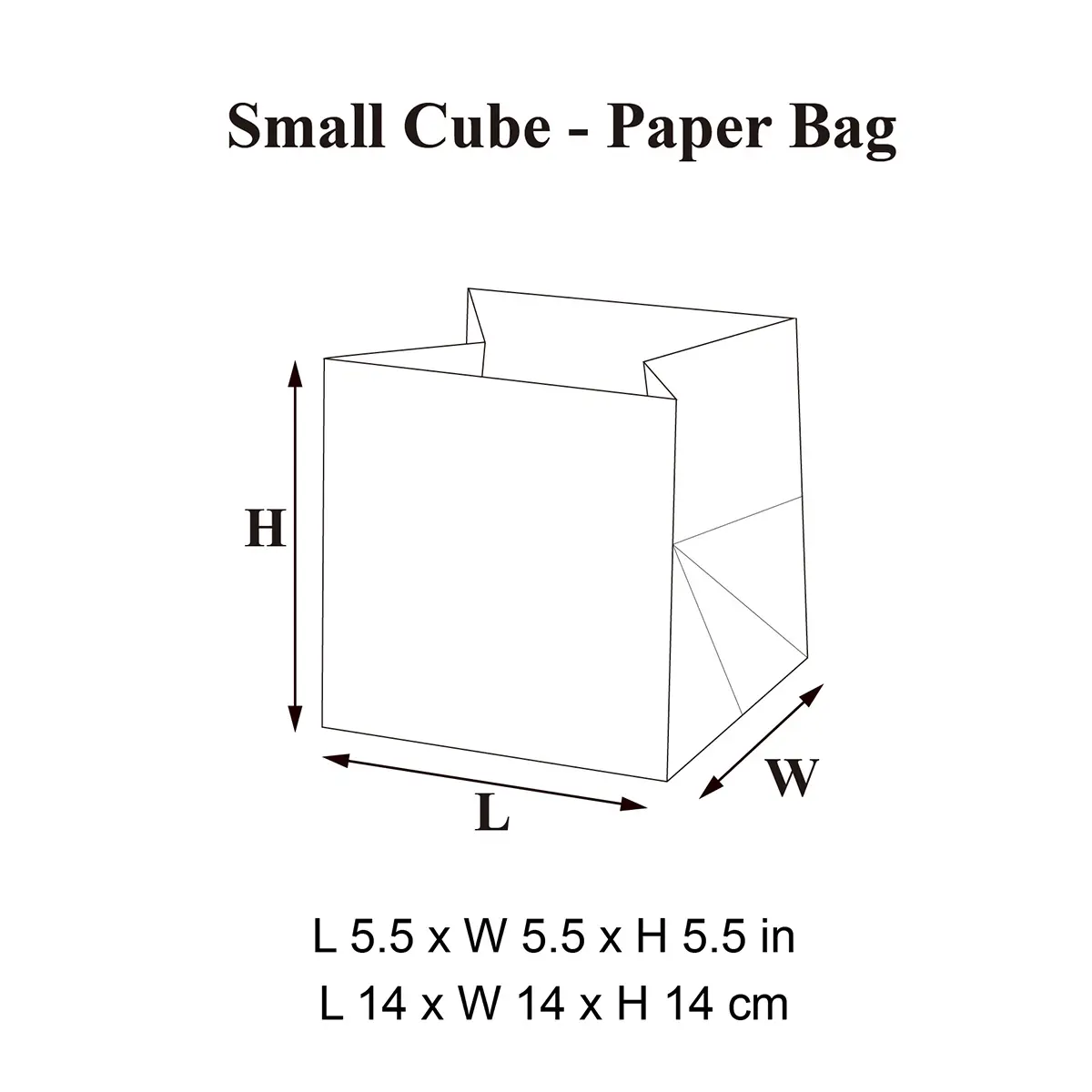 Small Cube Pink Paper Gift Bag with Handle - Image 5