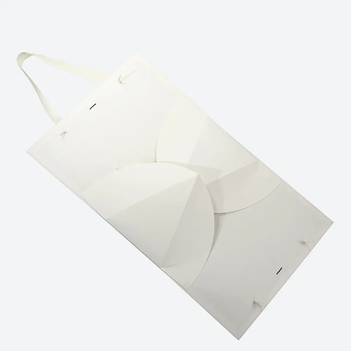 Large Ivory Triangular Shaped Gift Bag with Ribbon and Handle - Image 4