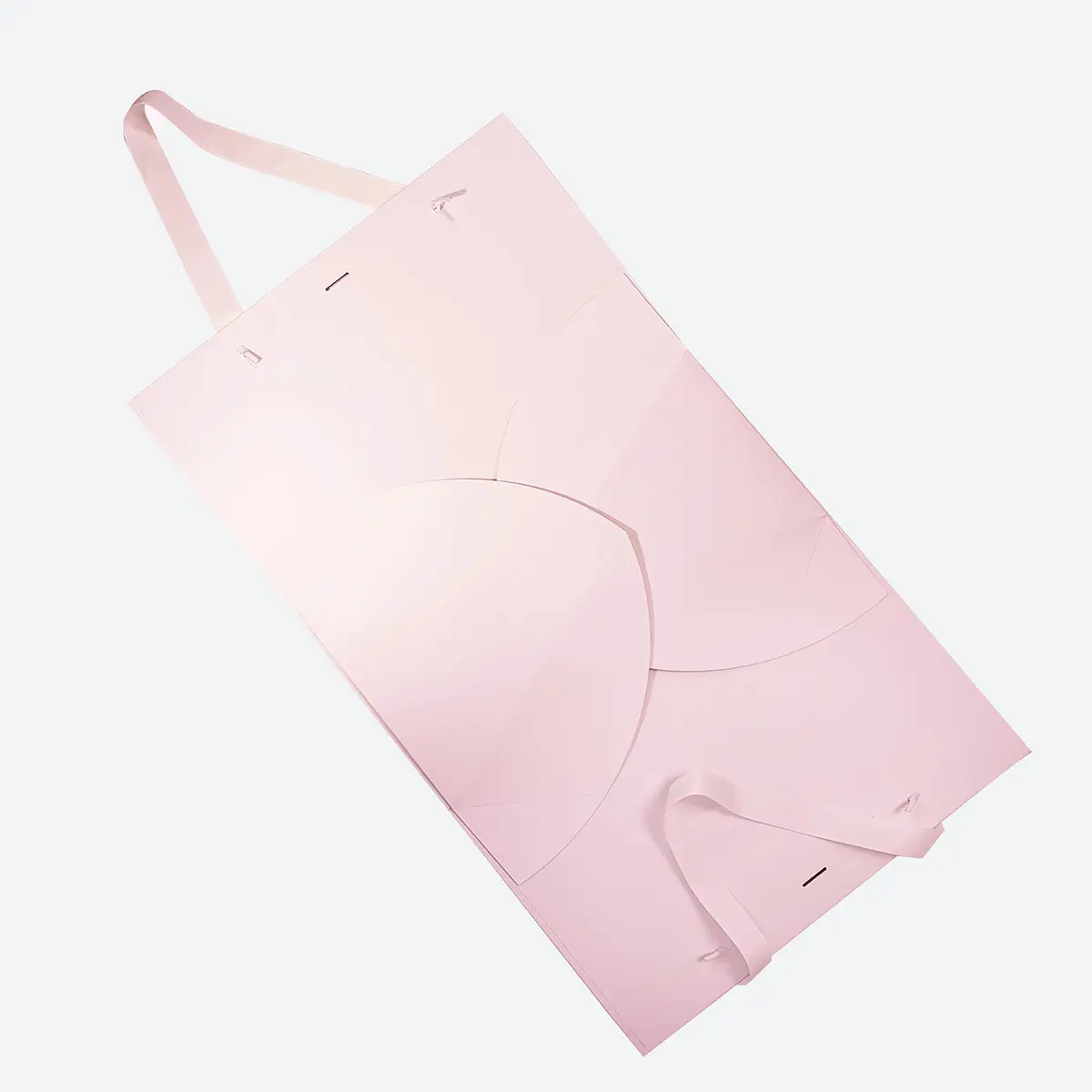 Large Pink Triangular Shaped Gift Bag with Ribbon and Handle - Image 4