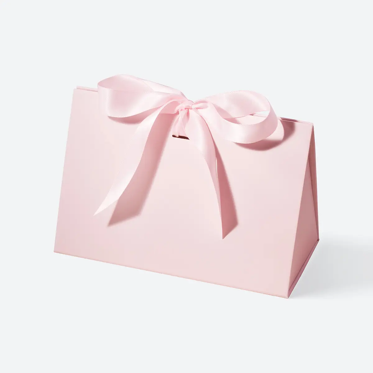 Small Pink Triangular Shaped Gift Bag with Ribbon