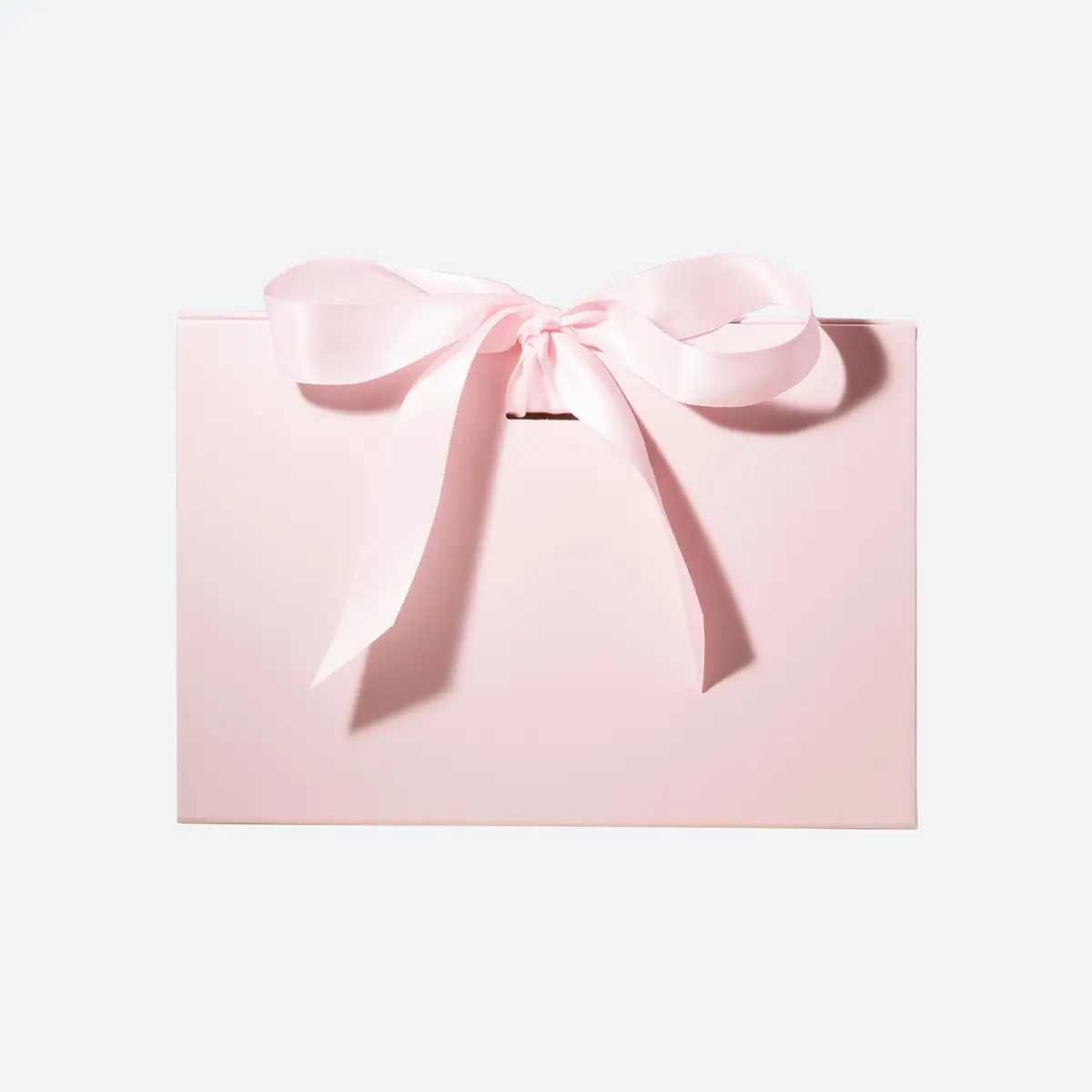 Small Pink Triangular Shaped Gift Bag with Ribbon - Image 2