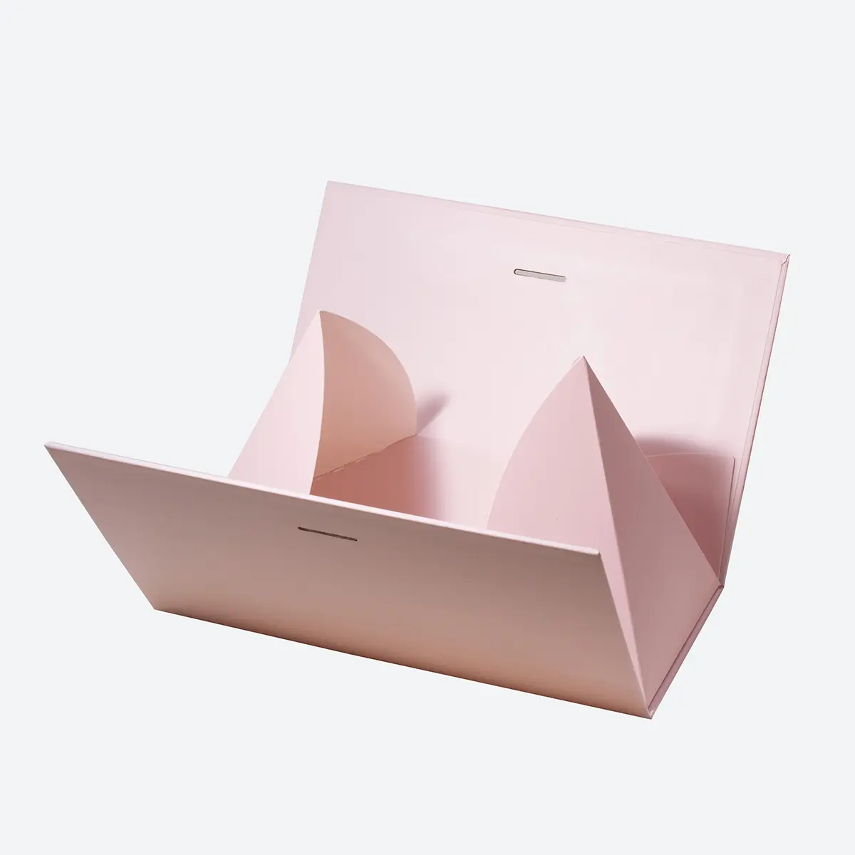 Small Pink Triangular Shaped Gift Bag with Ribbon - Image 4