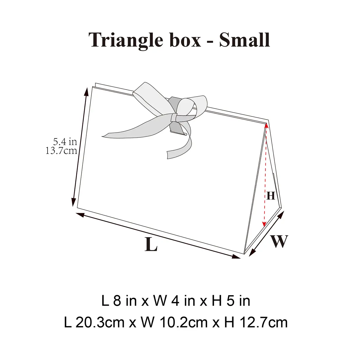 Small Pink Triangular Shaped Gift Bag with Ribbon - Image 6