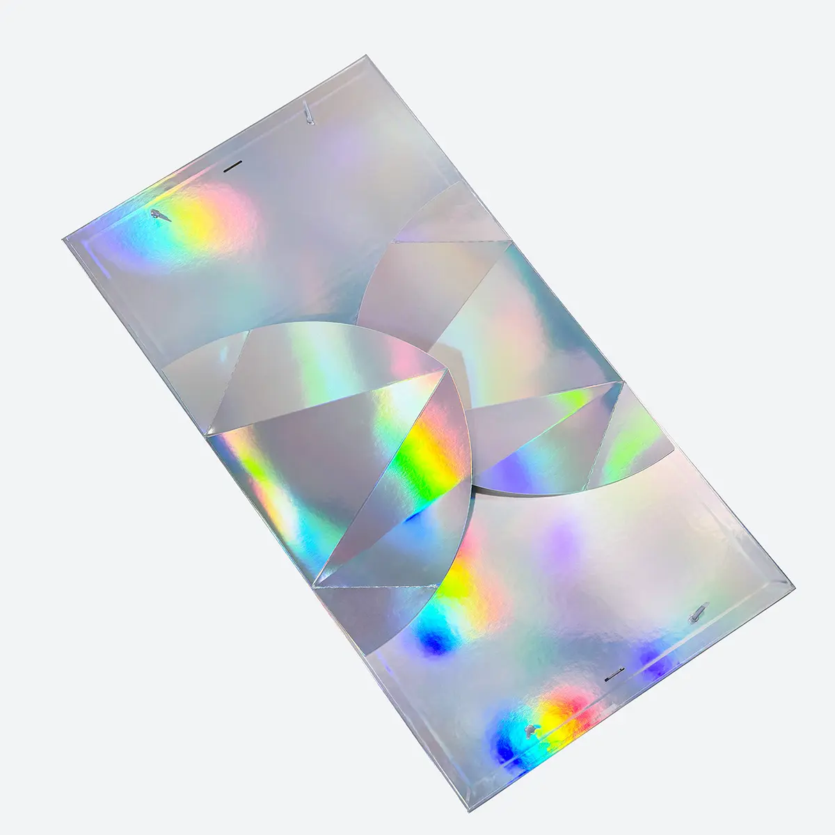 Large Holographic Triangle Shaped Gift Bag with Ribbon and Handle - Image 5