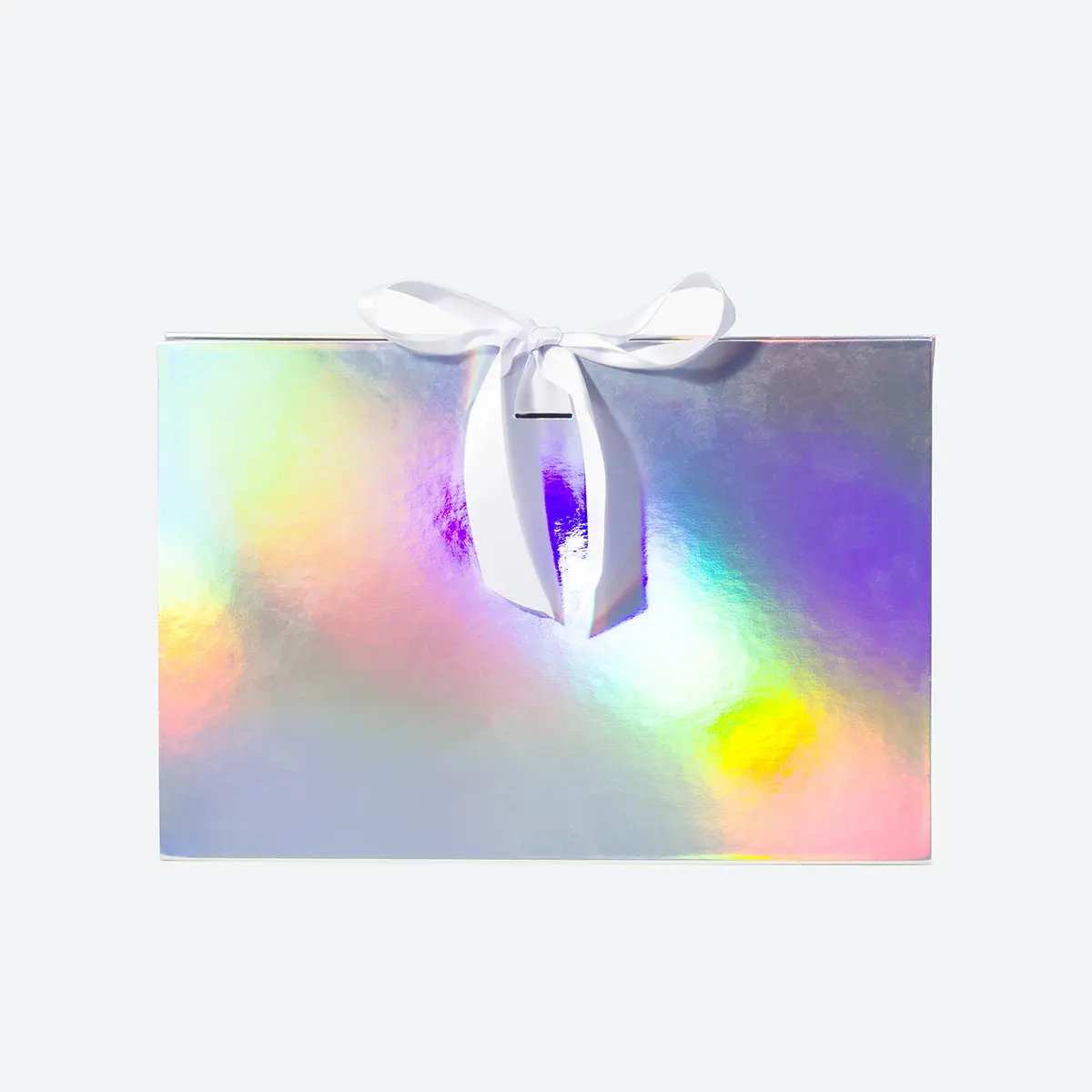 Medium Holographic Triangle Shaped Gift Bag with Ribbon - Image 2